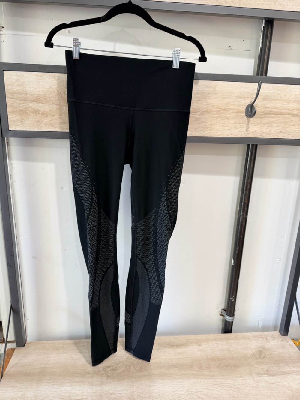 lululemon athletica Black Performance Leggings with Textured Panels